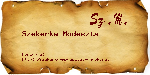 Szekerka Modeszta névjegykártya